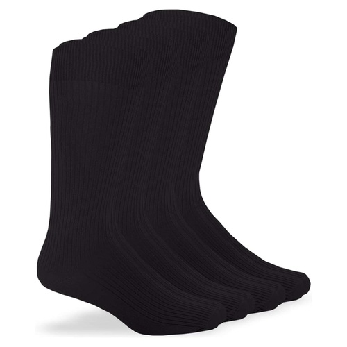  Jefferies Socks Mens Womens Unisex Microfiber Nylon Rib Mid Calf Dress Socks 4 Pack