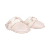 Jessica Simpson Womens Comfy Faux Fur House Slipper Scuff Memory Foam Slip on Anti-Skid Sole