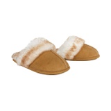 Jessica Simpson Womens Comfy Faux Fur House Slipper Scuff Memory Foam Slip on Anti-Skid Sole