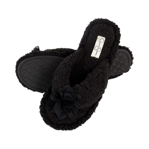 제시카심슨 Jessica Simpson Womens Fluffy Plush Slide-On Sandal House Slippers with Memory Foam