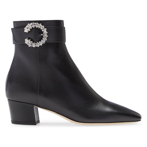 지미추 Jimmy Choo Myan Crystal Buckle Bootie_BLACK/ CRYSTAL