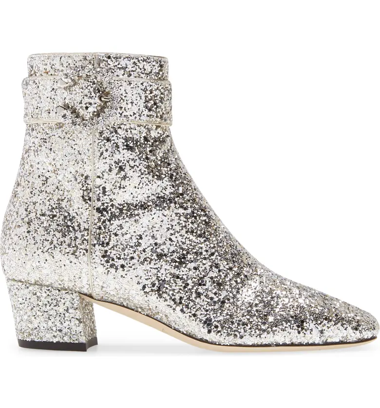 지미추 Jimmy Choo Myan Crystal Buckle Glitter Bootie_PLATINUM/ CRYSTAL