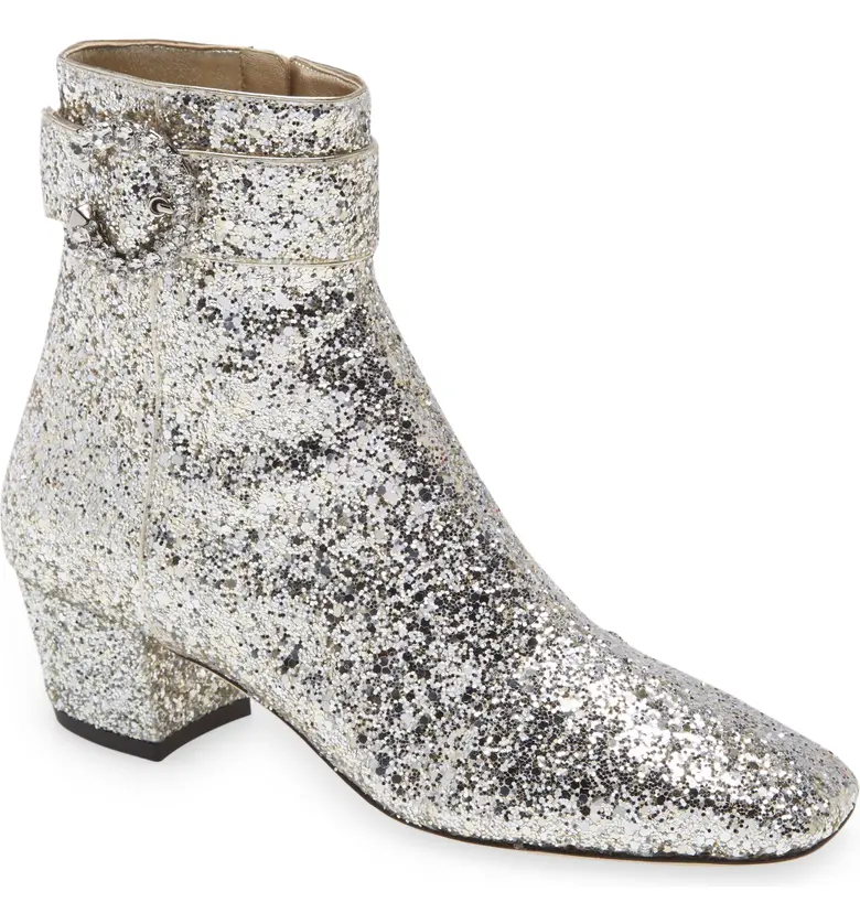 지미추 Jimmy Choo Myan Crystal Buckle Glitter Bootie_PLATINUM/ CRYSTAL