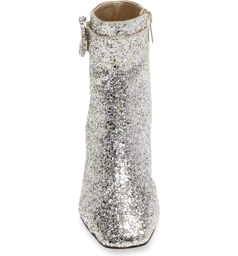 지미추 Jimmy Choo Myan Crystal Buckle Glitter Bootie_PLATINUM/ CRYSTAL