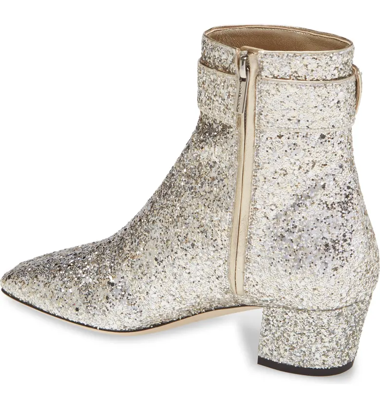 지미추 Jimmy Choo Myan Crystal Buckle Glitter Bootie_PLATINUM/ CRYSTAL