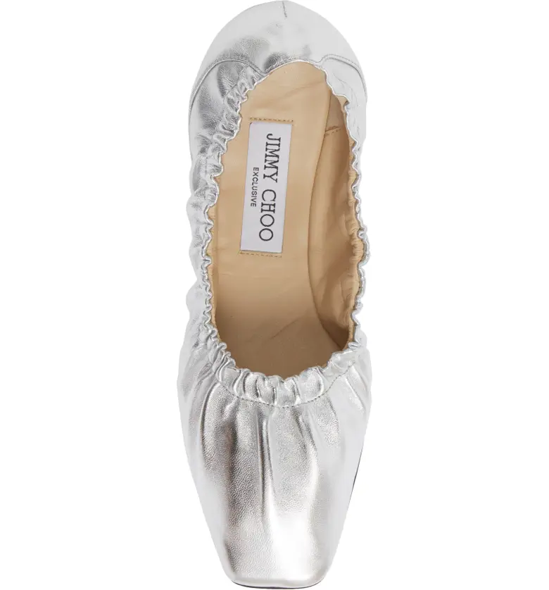 지미추 Jimmy Choo Marielle Square Toe Ballet Flat_SILVER