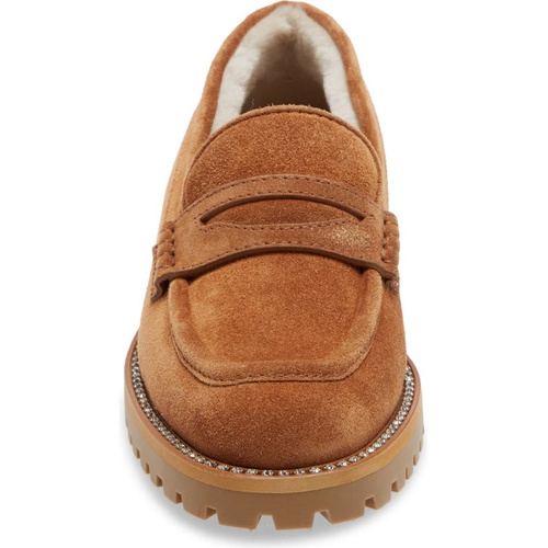 지미추 Jimmy Choo Deanna Genuine Shearling Penny Loafer_TAN/ NATURAL