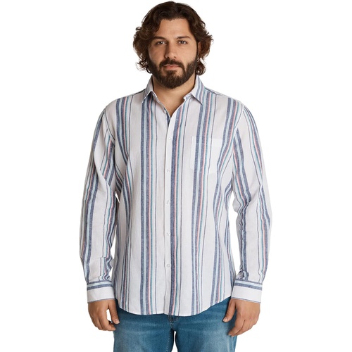  Johnny Bigg Big & Tall Madrid Stripe Linen Shirt