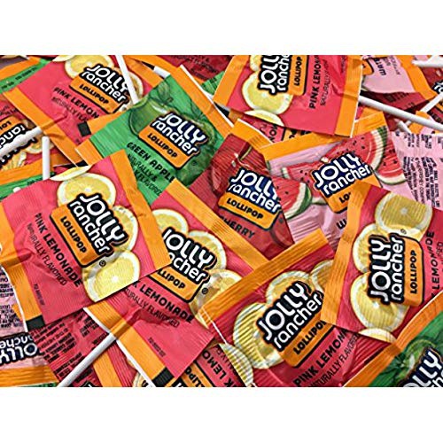  Jolly Rancher Lollipops, Original Flavors Mix, Flat Shape (Pack of 2 Pounds)