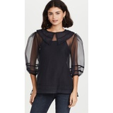 Jonathan Simkhai Katherine Organza Collar Blouse