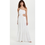 Jonathan Simkhai Yvonne Solid Strappy One Shoulder Maxi Dress