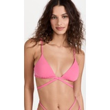 Jonathan Simkhai Harlen Solid Tie Front Bikini Top