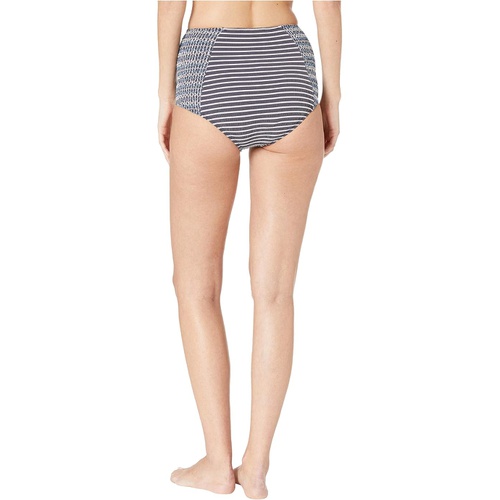  Jonathan Simkhai Striped Smocked High-Waisted Bikini Bottoms