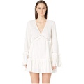 Jonathan Simkhai Embroidered Ruffle Long Sleeve Dress