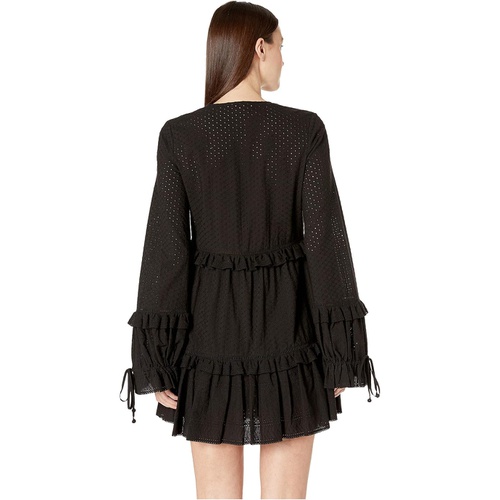  Jonathan Simkhai Embroidered Ruffle Long Sleeve Dress