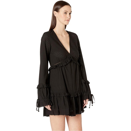  Jonathan Simkhai Embroidered Ruffle Long Sleeve Dress