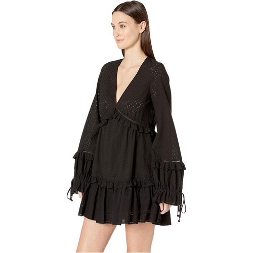  Jonathan Simkhai Embroidered Ruffle Long Sleeve Dress