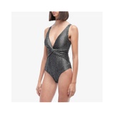 Jonathan Simkhai Metallic Front Twist One-Piece