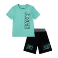 Little Boys Rise Graphic T-Shirt & French Terry Shorts 2 Piece Set