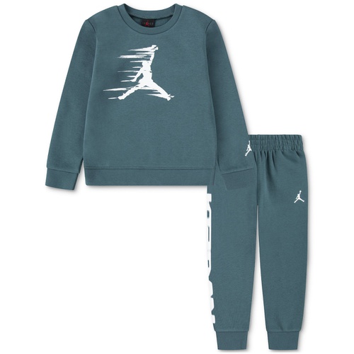 조던 Little Boys Flight MVP Fleece Crewneck Top & Jogger Pants 2 Piece Set