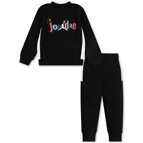 조던 Little Boys Jumpman Team Blocked Crewneck Top & Jogger Pants 2 Piece Set