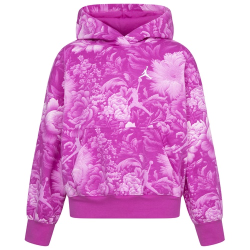 조던 Big Girls Brooklyn Essentials Floral-Print Pullover Hoodie