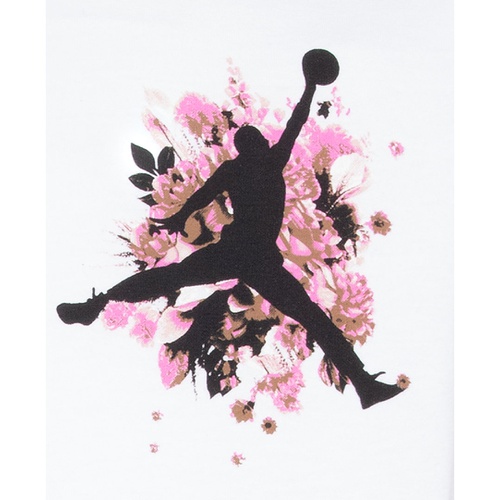 조던 Big Girls Jumpman Floral Graphic Short Sleeve T Shirt