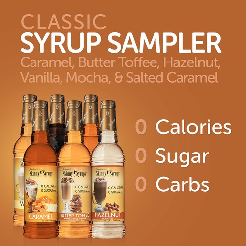  Jordans Skinny Mixes Jordans Skinny Syrups | Classic Syrup Sampler| Healthy Flavors with 0 Calories, 0 Sugar, 0 Carbs | 750ml/25.4oz Bottles - Pack of 6, 25.4 Fl Oz (Pack of 6)