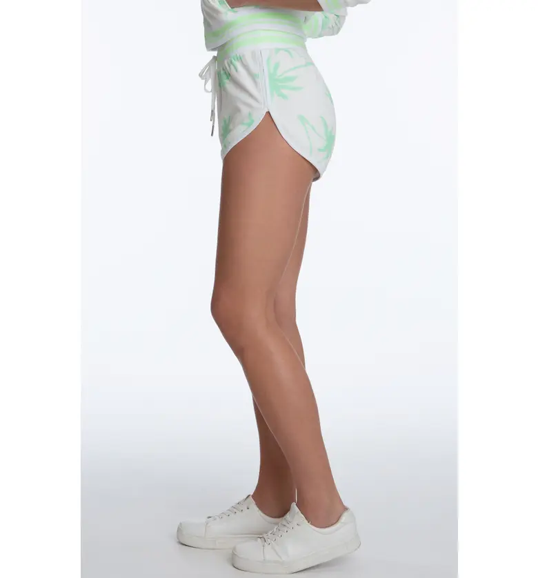 쥬시꾸뛰르 Juicy Couture Palm Print Terry Cloth Shorts_SURF GREEN COMBO