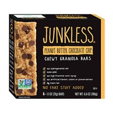 JUNKLESS Chewy Granola Bars, Peanut Butter Chocolate Chip, 6 x 1.1 oz bars, Non-GMO, low sugar, great tasting, made for kids & families