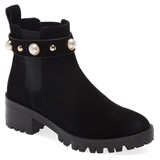 Karl Lagerfeld Paris Pola Studded Chelsea Bootie_BLACK SUEDE