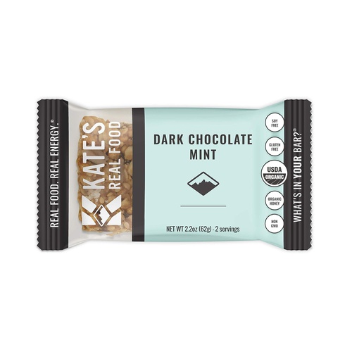  KATES Kate’s Real Food Organic Energy Bars, Non-GMO, All-Natural Ingredients, Gluten-Free and Soy-Free Healthy Snack with Natural Flavors, Dark Chocolate Mint (Pack of 6)