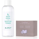 KEEP COOL Soothe Bamboo Face Toner 11.83 fl. oz. with Cotton Pads - Instant Soothing & Ultra Hydrating Moisturizer with Hyaluronic Acids  Protecting Skin & Pore Minimizing, Fragra