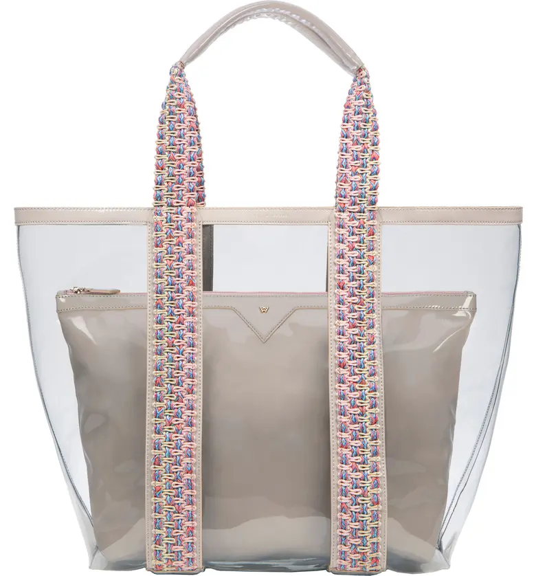 Kelly Wynne Bring on the Beach Clear Tote_TAUPE/ GREY