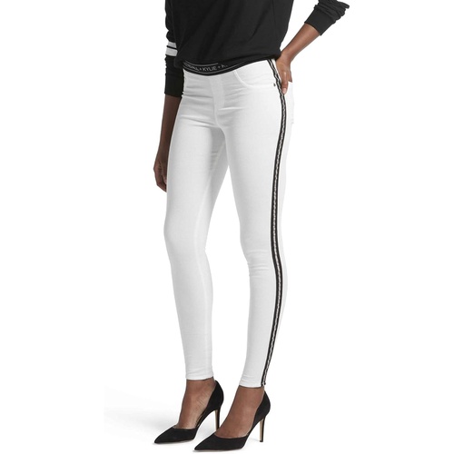  KENDALL + KYLIE Womens Metallic Side Stripe Denim Leggings