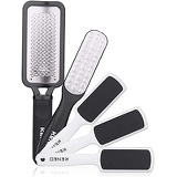 Foot Scrubber Pedicure Tools Rasp - 5 PCS KENED Foot File Callus Remover For Feet To Remove Hard Skin - 2 X Stainless Steel Black, 3 X Plastic White