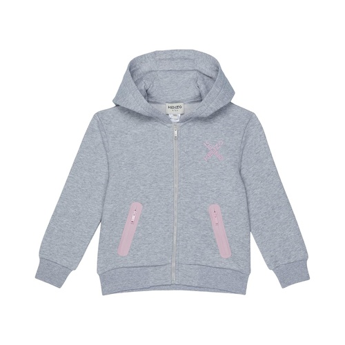 겐조 Kenzo Kids Zip-Up Hoodie with Back Cross Logo (Toddleru002FLittle Kids)