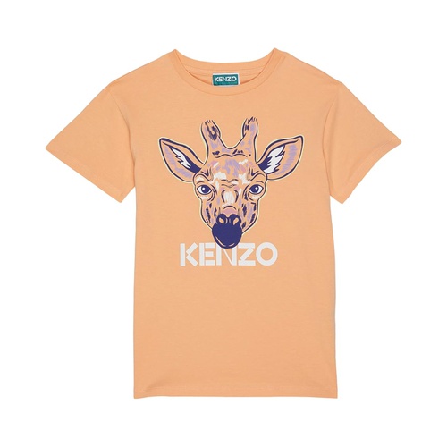 겐조 Kenzo Kids Short Sleeve T-Shirt, Giraffe Print Infront (Toddler/Little Kids)