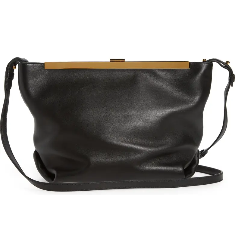  Khaite The Augusta Envelope Pleat Leather Crossbody Bag_BLACK