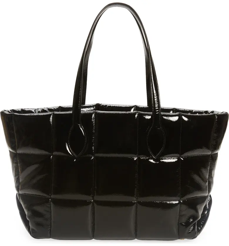 Khaite Florence Quilted Patent Leather Tote_BLACK