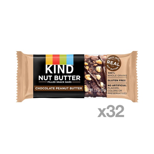  KIND Nut Filled Bars, Chocolate Peanut Butter, 1.3 Ounce, 32 Count