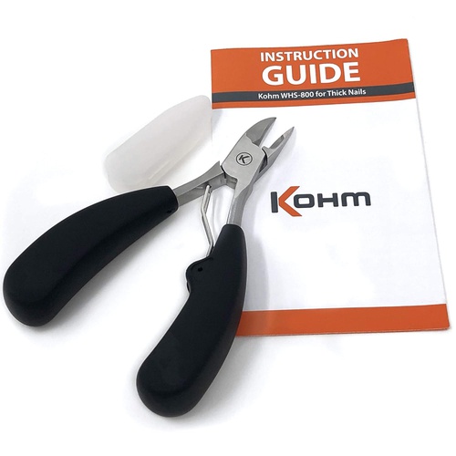  Kohm WHS-800 Toenail Clippers for Thick, Fungal or Ingrown Toenails, Large Heavy Duty Easy Grip Rubber Handle Podiatrist Style Toenail Clipper, Ingrown Toenail Tool for Men, Senior