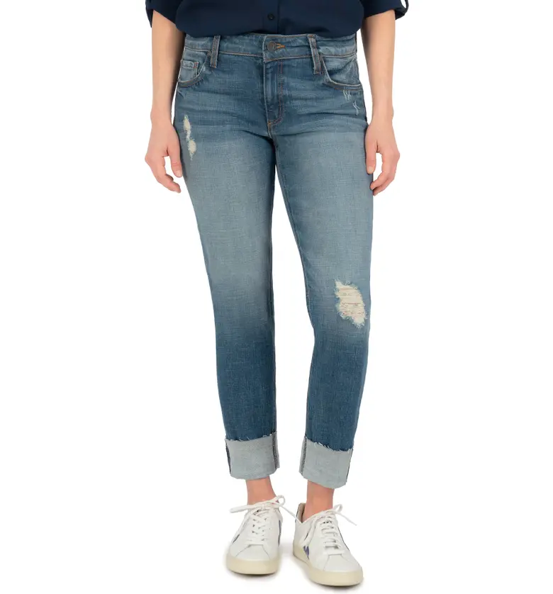KUT from the Kloth Catherine Ripped Cuff Boyfriend Jeans_PROVE