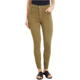 KUT from the Kloth Donna High-Rise Ankle Skinny with Raw Hem in Olive