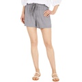 KUT from the Kloth Smocked Waistband Stretch Linen Shorts with Drawcord & Porkchop Pockets