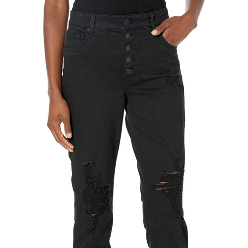  KUT from the Kloth Reese High-Rise Fab AB Expo Button Raw Hem in Volition