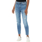 KUT from the Kloth Reese High-Rise Fab AB Ankle Straight Raw Hem in Unique