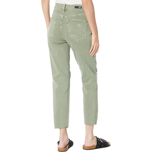  KUT from the Kloth Rachael High-Rise Fab Ab Mom Raw Hem in Tuscan Olive