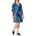 Karen Kane Womens Plus Size 3/4 Sleeve A-line Dress