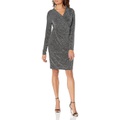 Karen Kane Womens Sparkle Faux Wrap Dress